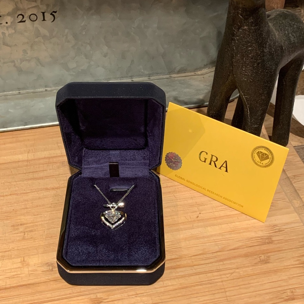 #42 Over 3 ctw heart and arrow Moissanite necklace